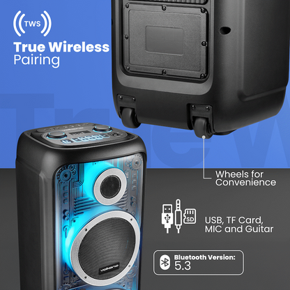 Volkano Cyber Series Dual 8" Party Speaker | VK-3903-D8-BK