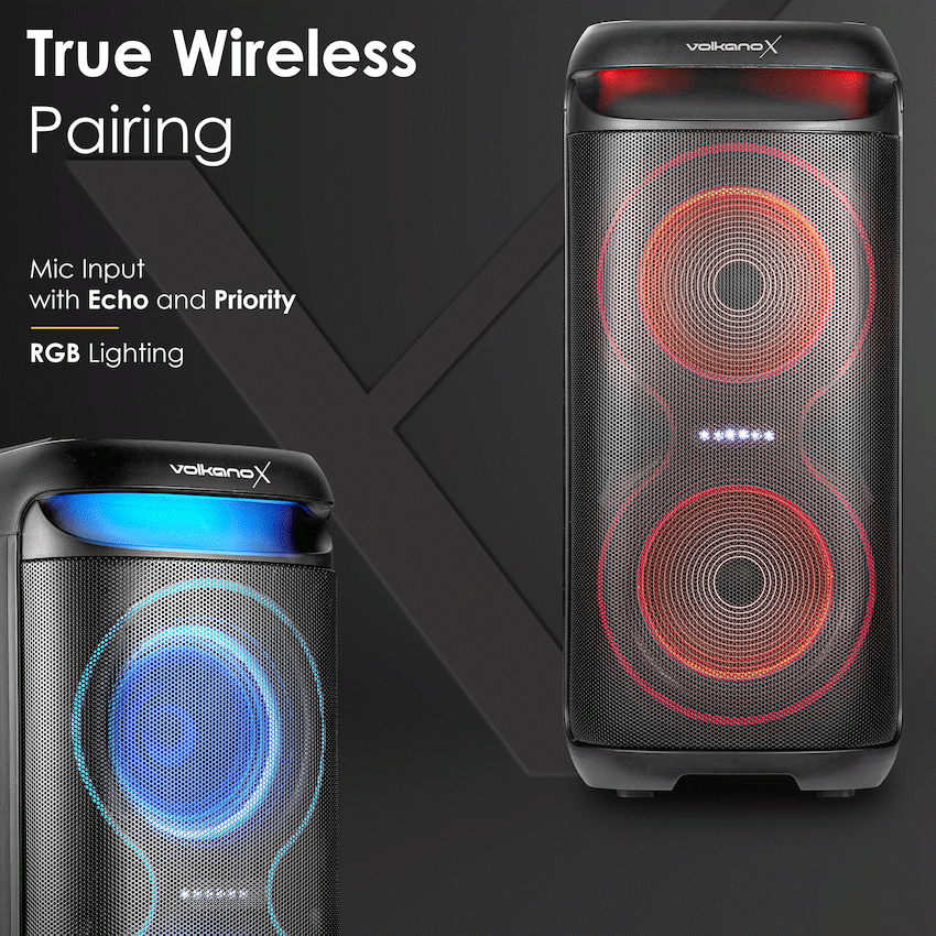 VolkanoX VXP200 Dual 6.5" Party Speaker  - Black | VK-3902-D65