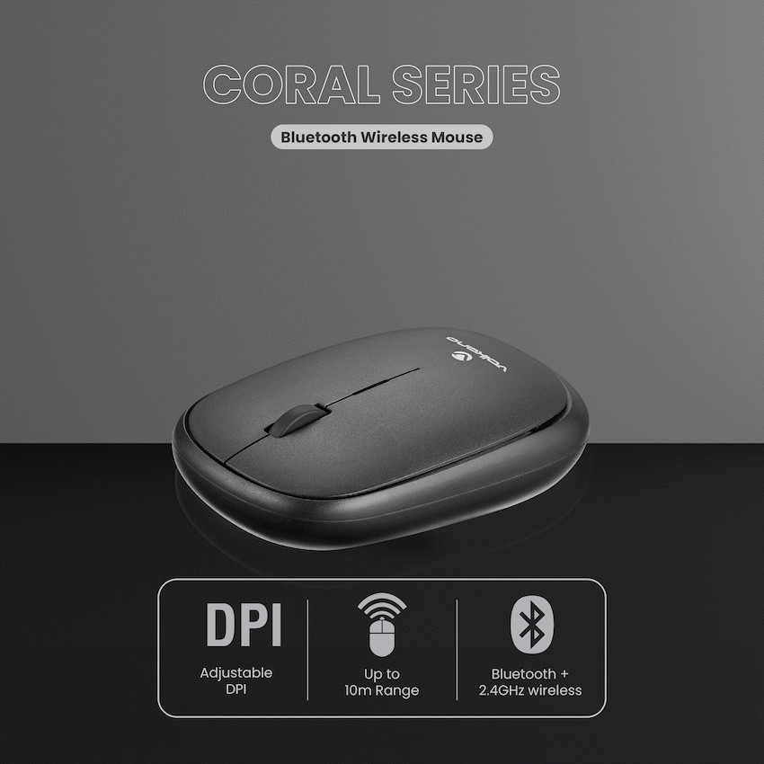 Volkano Coral series Bluetooth Wireless Mouse - Black | VK-20303-BK