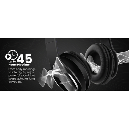 Volkano Phonic Series Bluetooth Full Size Headphones - Black | VK-2002-BK