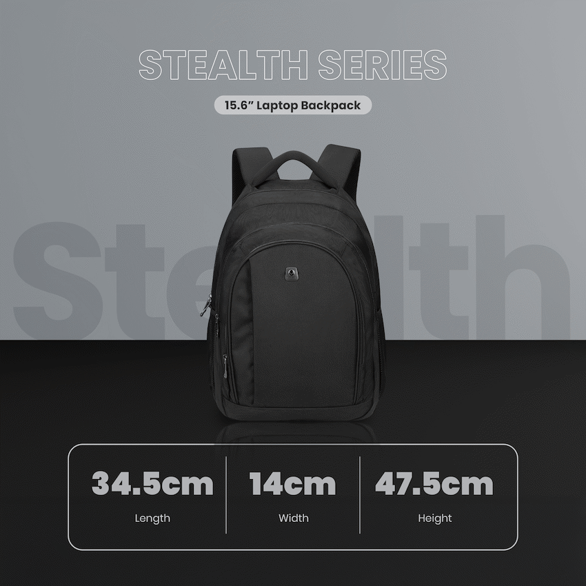 Volkano Stealth 15.6" Laptop Backpack - Black | VK-7004-BK