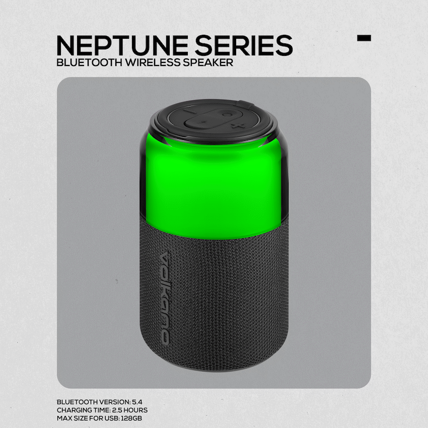 Volkano Neptune Bluetooth Wireless Speaker - Black | VK-3004-BK