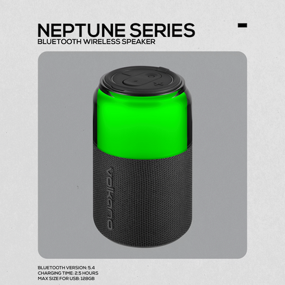 Volkano Neptune Bluetooth Wireless Speaker - Black | VK-3004-BK
