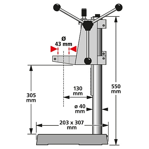 Wolfcraft Drill Stand for Ø 43mm Collar Drills | 5027000