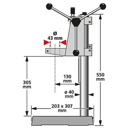 Wolfcraft Drill Stand for Ø 43mm Collar Drills | 5027000