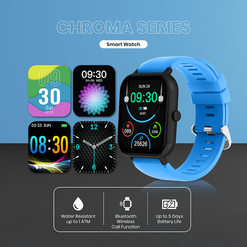 Volkano Chroma Series Smartwatch with Blue Strap | VK-5088-BL