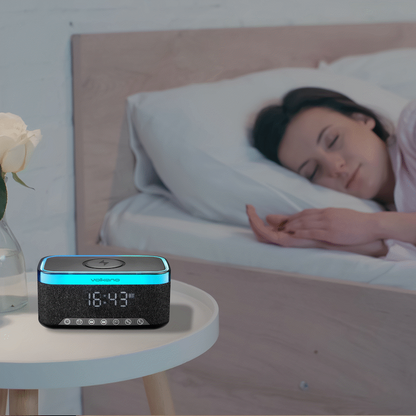 Volkano Radiant 2 Alarm Clock with Wireless Charging and Speaker - Black | VK-3135-BK[V2]