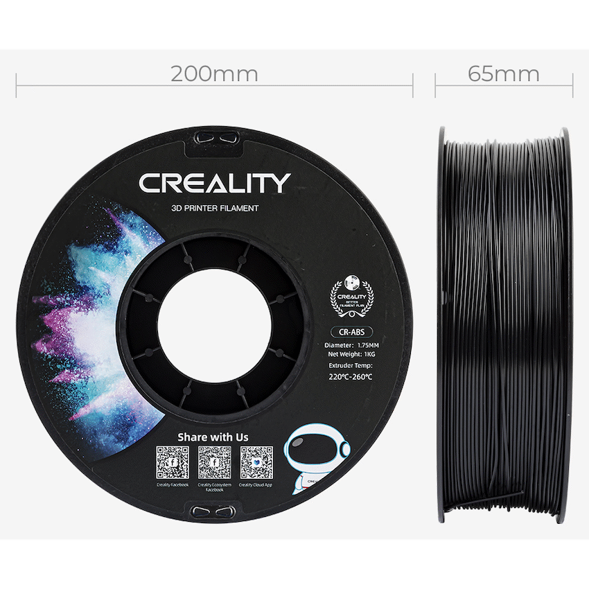 Creality 1.75mm ABS Filament - Black 1Kg | 3301020035