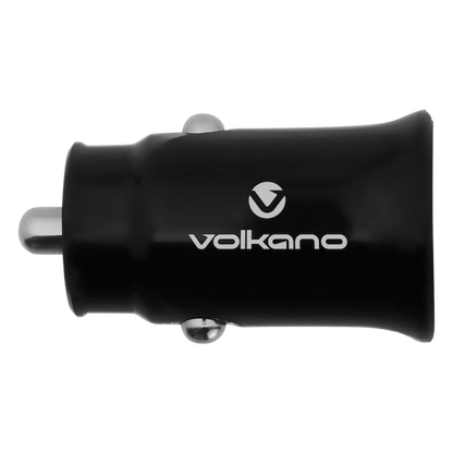 Volkano On-The-Go USB + Type-C 12w Car Charger - Black | VK-PDQ-305-BK