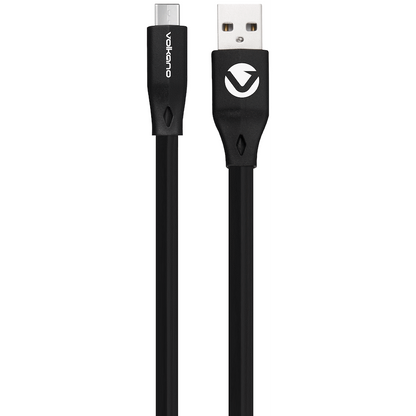Volkano Slim Series Flat PVC Type-C Cable 1.2m - Black | VK-20085-BK