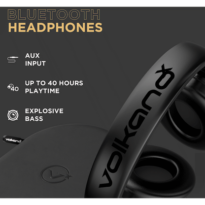 VolkanoX Silenco Series Active Noise-Cancelling Bluetooth Headphones - Black | VK-2003-BK