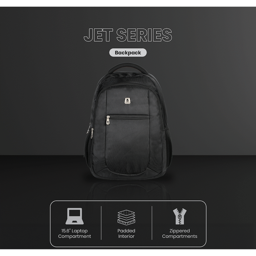 Volkano Jet Backpack 15.6" - Black | VL1020-BK