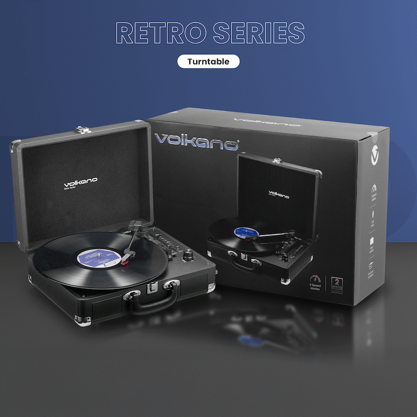 Volkano Retro Series Turntable | VK-3160-BK