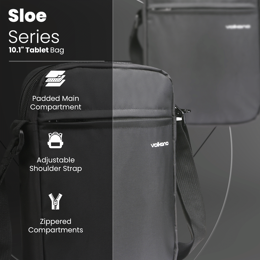 Volkano Tablet Bag Sloe Series 10.1" - Black | VL1021-BK