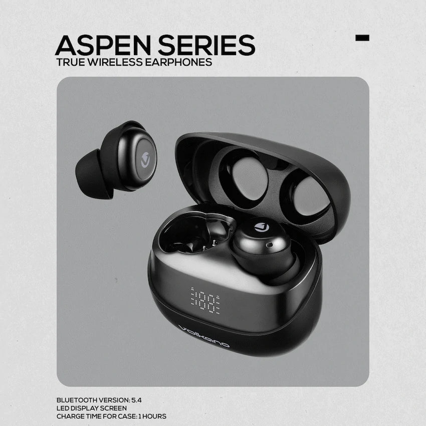 Volkano Aspen True Wireless Earphones - Black | VK-1160-BK