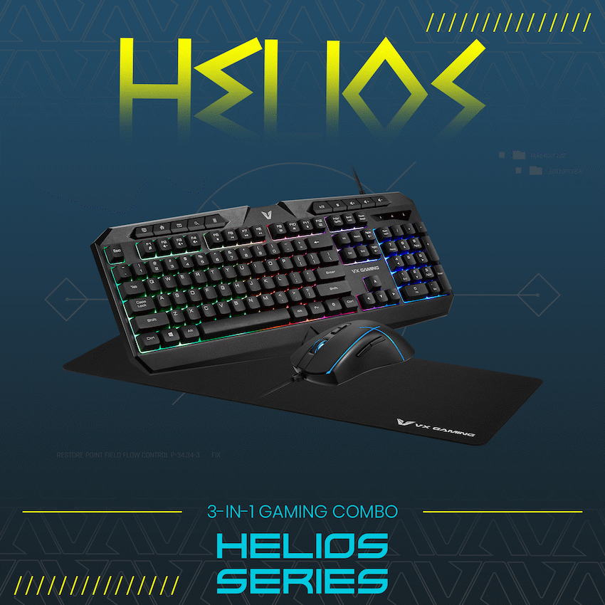 VX Gaming Helios Series 3-in-1 Gaming Combo | VX-148-BK