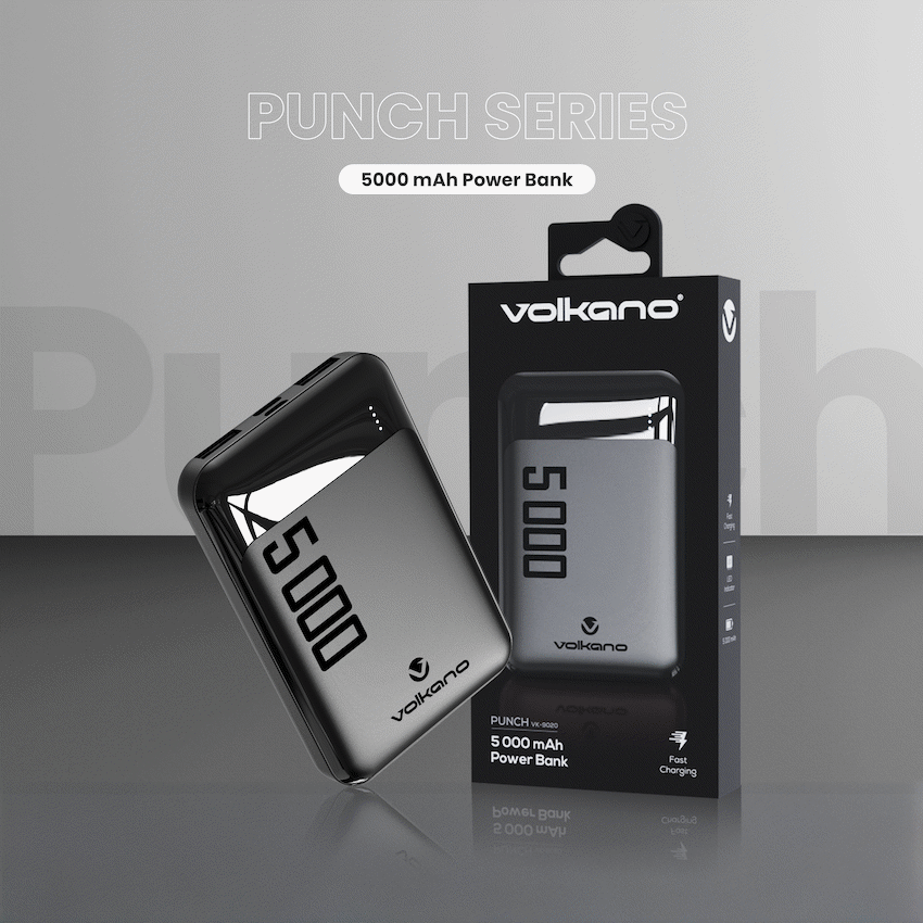 Volkano Punch Series 5000mah Power Bank | VK-9020-BK