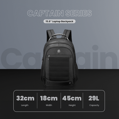 Volkano Captain 15.6" Laptop Backpack - Black | VK-9192-BK