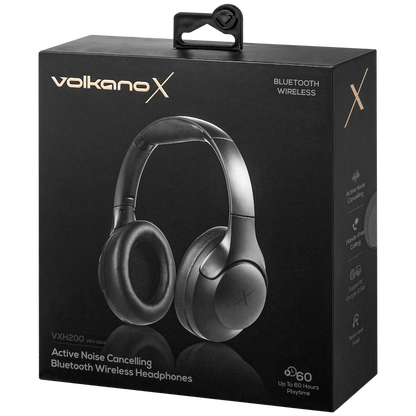 VolkanoX VXH200 Bluetooth Headphones with ANC - Black | VKX-2103-BK