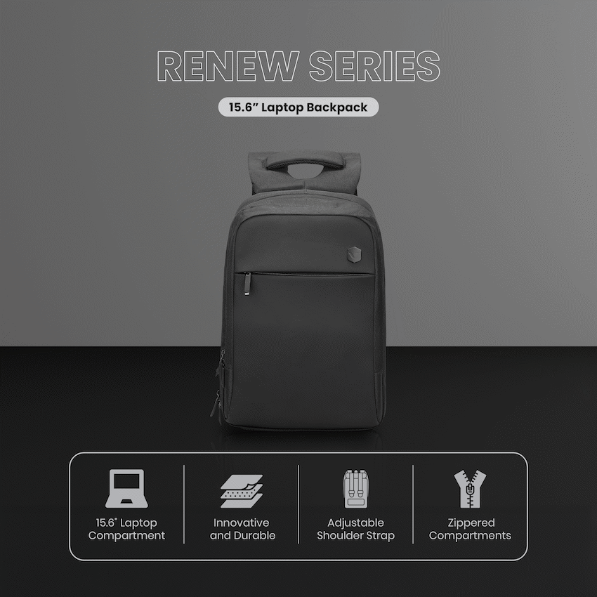 Volkano Renew 15.6" Laptop Backpack - Black | VK-9171-BK