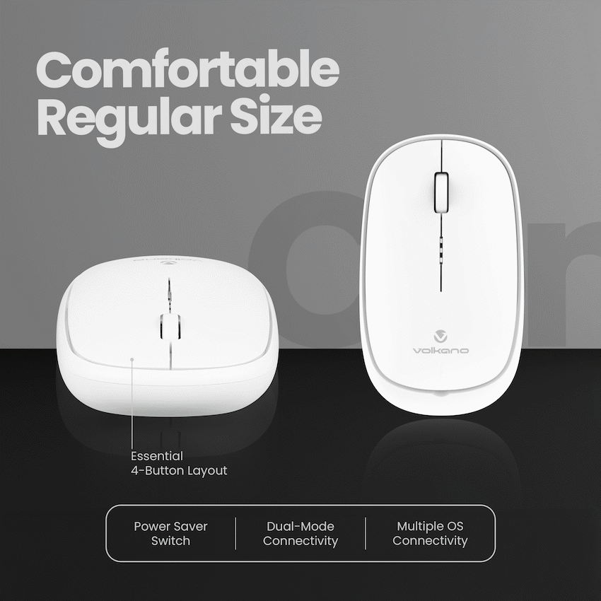 Volkano Coral series Bluetooth Wireless Mouse - White | VK-20304-WT