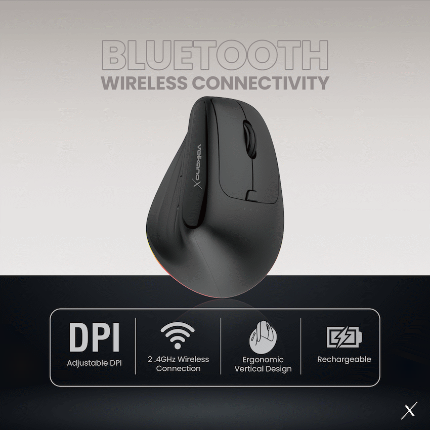 VolkanoX Aether Series Wireless Mouse With RGB | VKX-216-BK