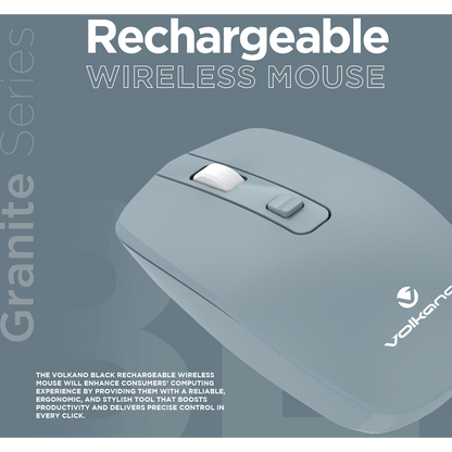 Volkano Granite Series Rechargeable Wireless Mouse - Blue | VK-20196-BL