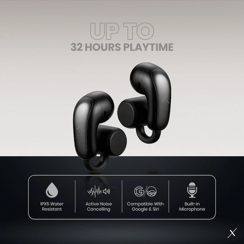 VolkanoX O400 Air Conduction In-Ear OWS Earphones - Black | VXO-400-BK