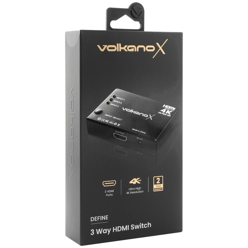 VolkanoX Define Series HDMI Switch 3-Way | VK-20211-BK
