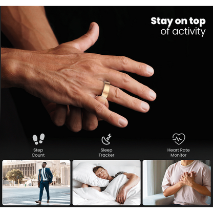Volkano Ring Series Smart Ring with Charging Case - 19.1mm | VK-5098-LL-GD