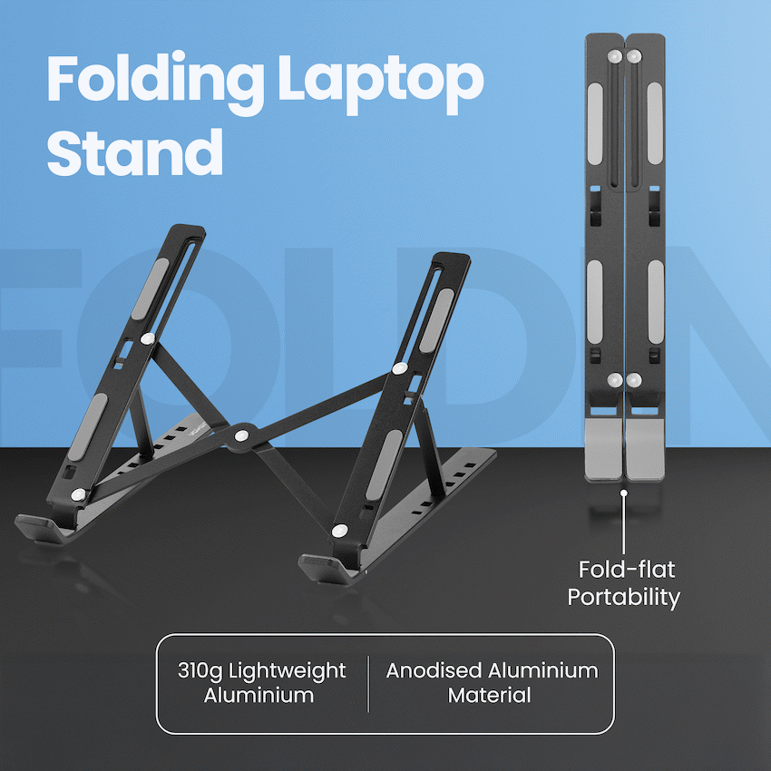 Volkano Chill series aluminium folding laptop stand | VK-8147-BK