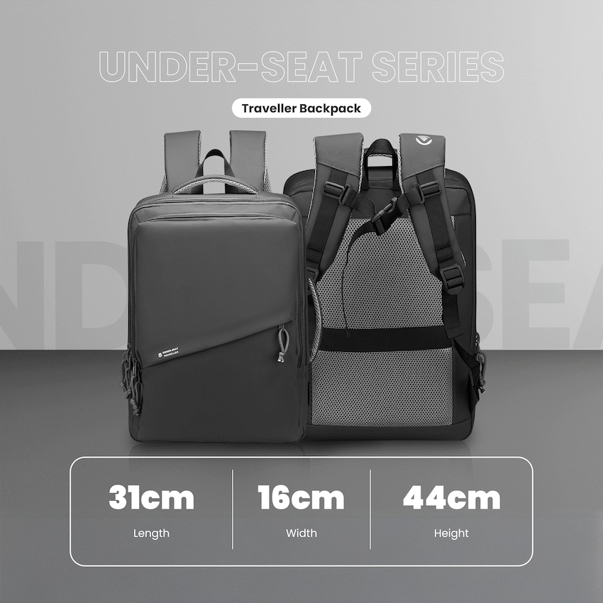 Volkano Under-Seat Traveller Backpack Charcoal | VK-9300-CH