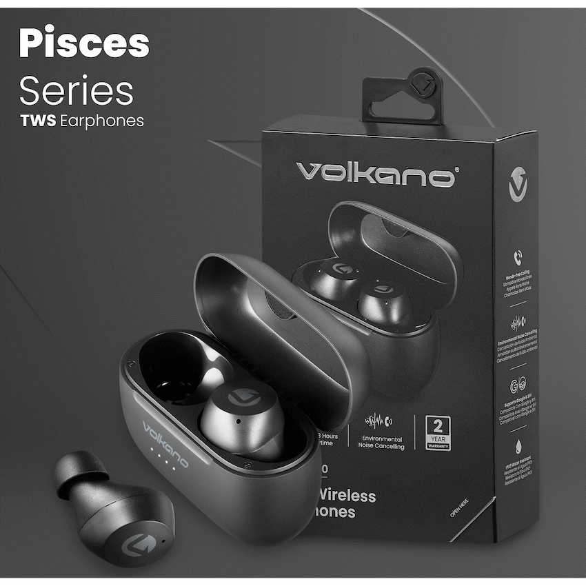 Volkano Pisces 2.0 Series TWS Earphones - Black | VK-1133-BK[V2]