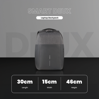 Volkano Smart Deux Laptop Backpack - Black/Charcoal | VK-7081-BKCH