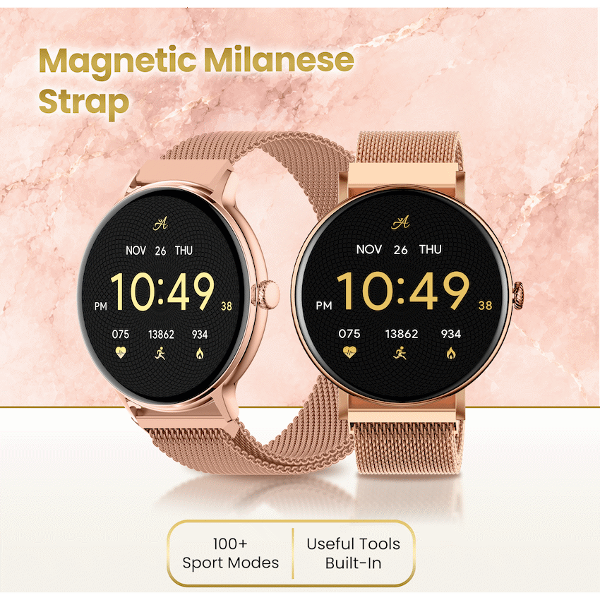 Volkano Ayla Collection Smartwatch with Extra Silicone Strap - Gold | VAC4-5105-GD