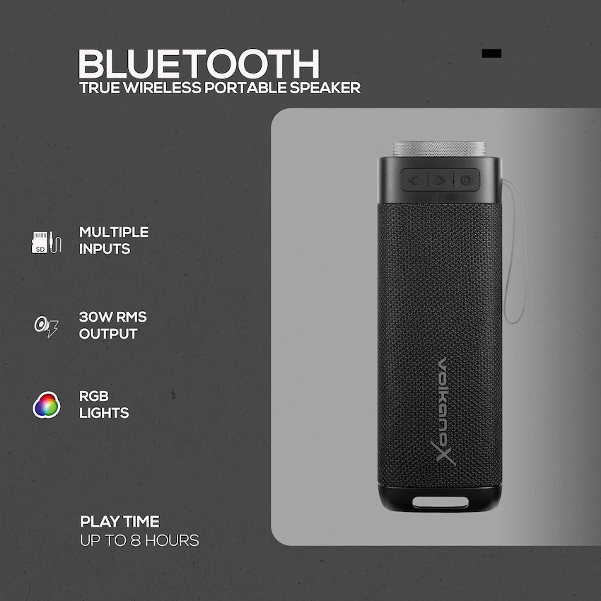 VolkanoX S500 Portable Bluetooth Speaker | VXS-500-BK