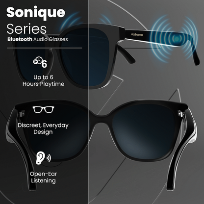 Volkano Sonique Series Bluetooth Audio Glasses - Dark Lenses | VK-80001-BK