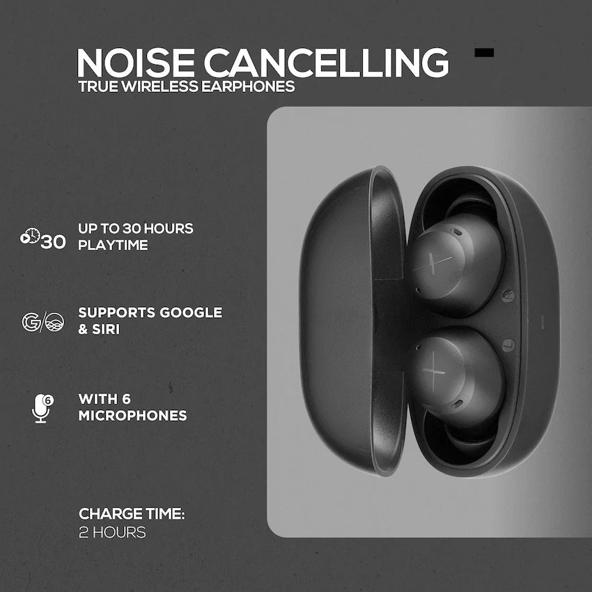 Volkano X VXT200B True Wireless Earphones with Hybrid Active Noise Cancelling | VKX-1120-BK