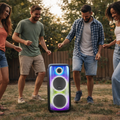 Volkano Cyber Series Dual 8" Party Speaker | VK-3903-D8-BK