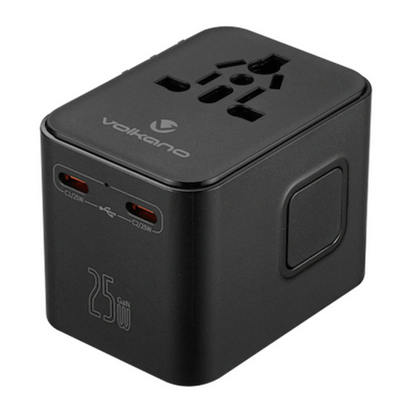 Volkano Worldwide Series Travel Adapter PD 25w + QC | VK-8018-BK[V2]