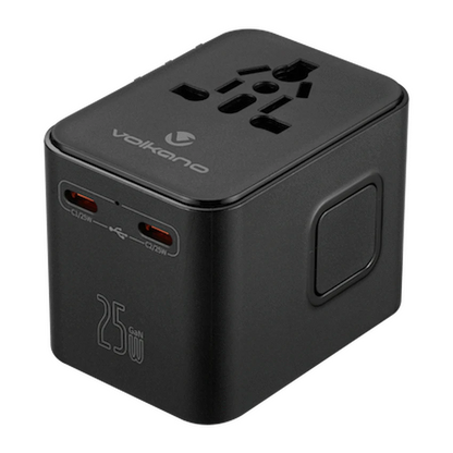 Volkano Worldwide Series Travel Adapter PD 25w + QC | VK-8018-BK[V2]