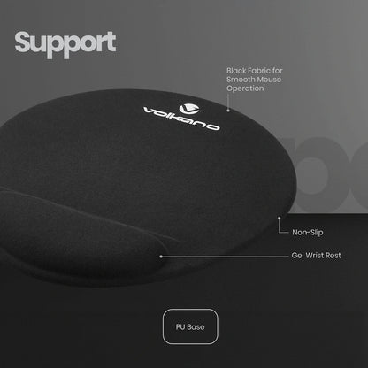 Volkano Comfort+ Series Gel Mouse Pad | VK-21000-BK