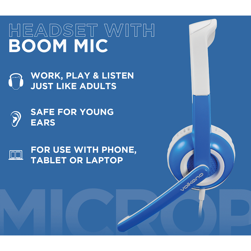 Volkano Kids Chat Junior series headset with mic - Blue | VK-6512-BL