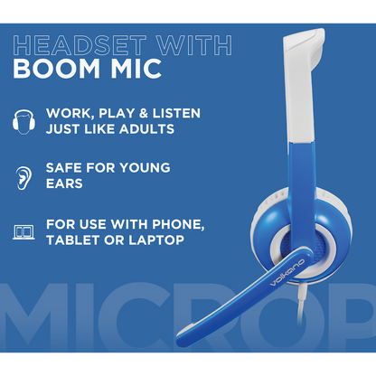 Volkano Kids Chat Junior series headset with mic - Blue | VK-6512-BL