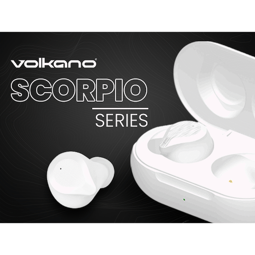 Volkano Scorpio Series True Wireless Earphones - White | VK-1121-WT