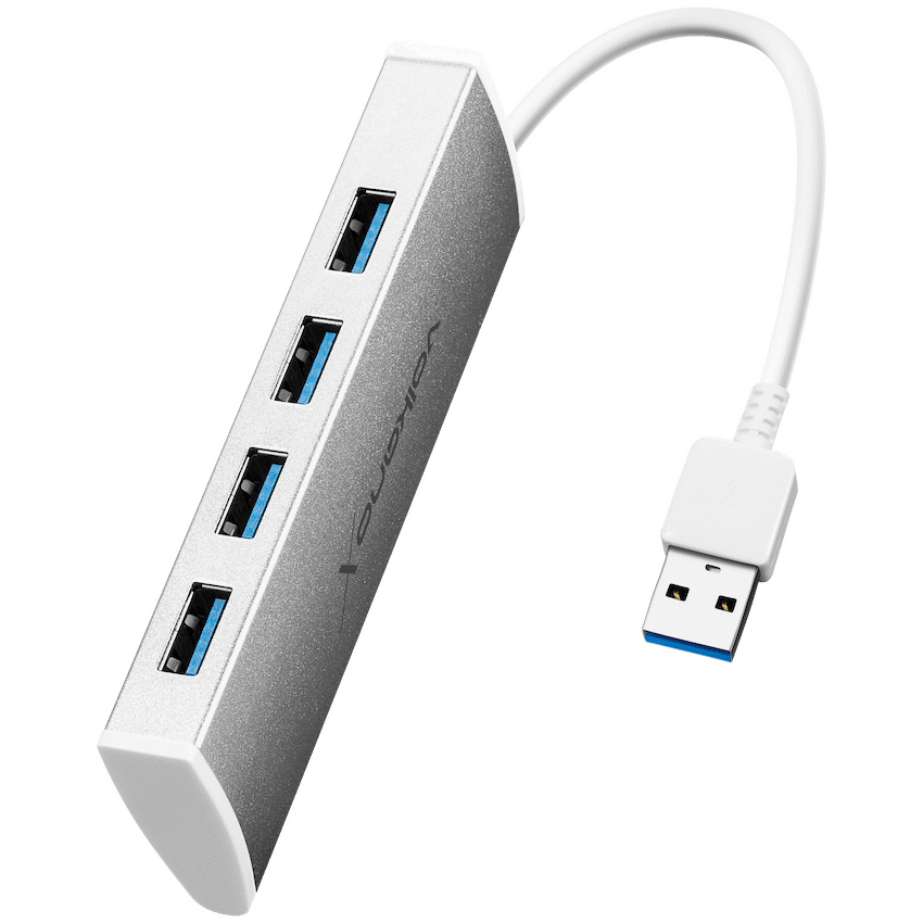 VolkanoX Media Series 4-Port USB Hub with Power Cable | VK-20208-SL
