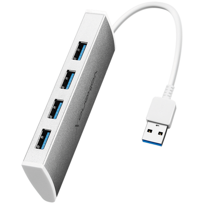 VolkanoX Media Series 4-Port USB Hub with Power Cable | VK-20208-SL