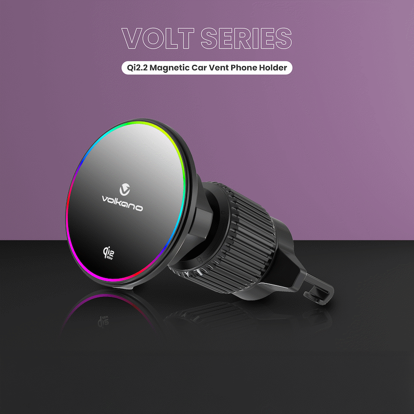 Volkano Volt Series Qi2.2 Magnetic Car Vent Phone Holder - Black | VK-8204-BK