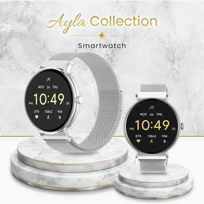 Volkano Ayla Collection Smartwatch with Extra Silicone Strap - Silver | VAC4-5105-SL