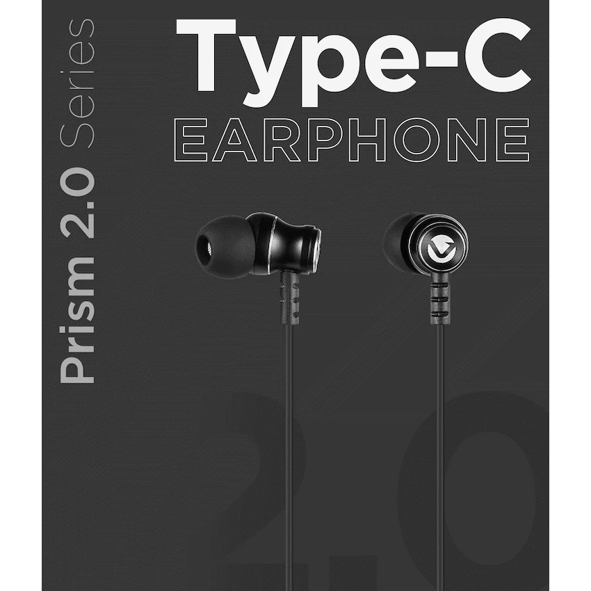 Volkano Prism 2.0 Series Type-C Earphone - Black | VK-1019-BK[V1]